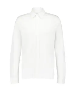 Белая хлопково-льняная рубашка с длинными рукавами Majestic Filatures, белый