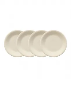 Классические салатные тарелки с ободком, набор из 4 штук Fiesta, льняной