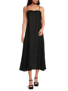 Льняное платье макси Tilney с цветочным принтом Cami NYC, черный