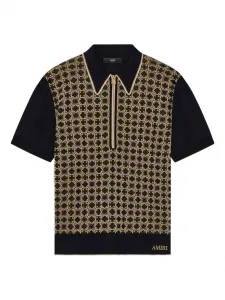 Ребристая футболка с молнией Amiri, черный