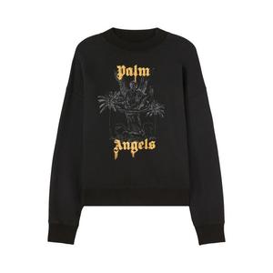 Толстовка Palm Angels Palms Pencil Crew Sweatshirt, Black/Light Orange