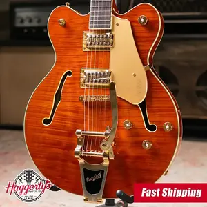 Электрогитара Gretsch Electromatic LTD Flame Okoume Broadkaster Double-Cut с Bigsby - Roundup Orange