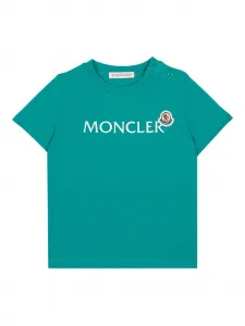 Футболка с короткими рукавами и логотипом Moncler Enfant, зеленый