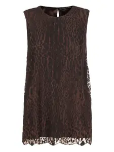 Топ с леопардовым кружевом TOM FORD, коричневый