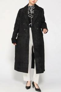 Черное фактурное пальто