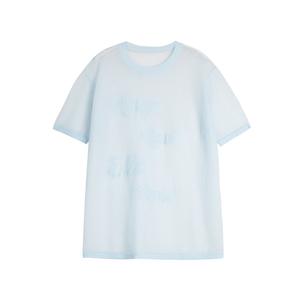 ELLE Футболка Women's Blue Crew Neck тонкая прямая посадка