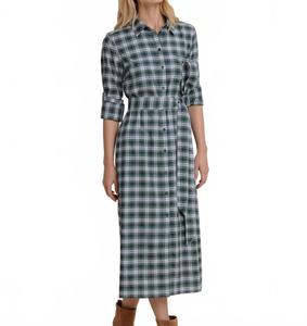 Платье-рубашка в клетку Trista Gordan синего цвета Southern Tide, синий