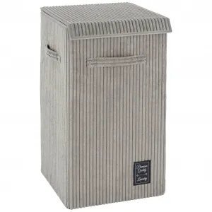 Корзина для белья WENKO «Cora Grey», с откидной крышкой и ручками, серая, серый