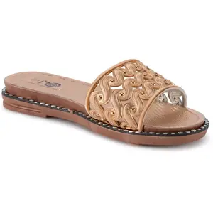 Женские босоножки со стразами от очаровательной леди Henry Ferrera, цвет rose gold