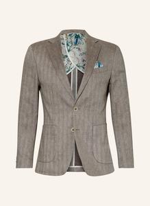 Пиджак приталенного кроя с льном Paul, коричневый