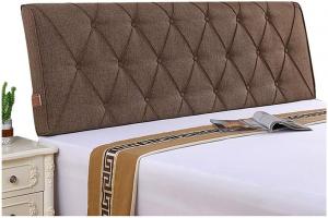 Подушка-подголовник для кровати LIANGJUN, удобная, с мягкой обивкой, льняная, для чтения, с поддержкой поясницы, для двуспальной кровати размера King Size без изголовья, 6 цветов. CHIAPERINI, Brown