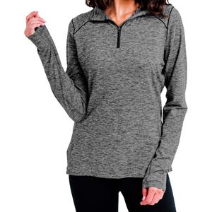 Женская футболка Clima-Tek на молнии Hot Chillys, Heather Grey