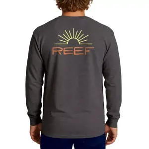 Мужская простая футболка с длинным рукавом и принтом Reef, серый