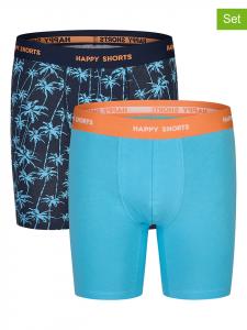 Happy Shorts Комплект из 2 штук: боксерские шорты темно-синего/бирюзового цвета