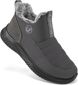 Женские зимние ботинки с мехом, теплые утепленные ботильоны на липучке, водонепроницаемые ботинки с противоскользящей подошвой Alicegana, Grey