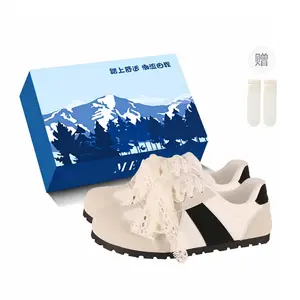 Fawn Miri Скользоустойчивые износостойкие низкие скейтерские туфли женские бежево-черные эксклюзивная коробка с носками, цвет Beige Black (Exclusive Shoe Box-Comes with Socks)