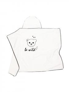Baby Lal Полотенце с капюшоном "BE-WILD" в бело-черной гамме - (Д) 72 x (Ш) 95 см