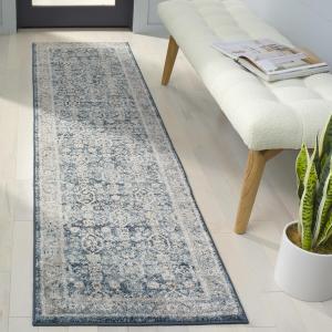 Ковер SAFAVIEH, 61 x 244 см, Rug Vintage Tabriz Collection Runner, Blue & Grey, Non-Shedding & Easy Care, Ideal for High Traffic Areas in The Living Room, Dining, Bedroom (VTA202M)