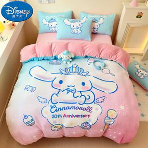 Disney Пододеяльник с двумя наволочками 180х220 см, флис, двусторонний, утепленный, цвет Ruguanban - Shining Cinnamoroll