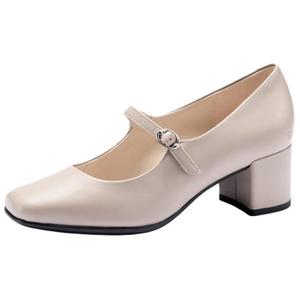 Ecco 35 квадратный носок формованный массивный каблук туфли Mary Jane 5см женские розовые