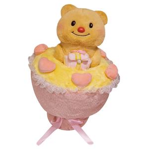 Плюшевая игрушка медвежонок с букетом, высота 35 см XIAOCAIXIONG