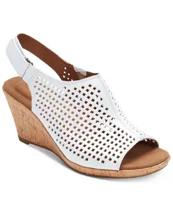 Женские сандалии Briah Perf на платформе с ремешком через пятку Rockport, белый