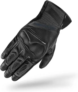 Мотоциклетные перчатки SHIMA HERO GLV, мужские, кожаные, короткие, летние, защитные, для использования с сенсорными экранами, городские, кожаные, вентилируемые, усиленные, перфорированные, легкие (мужские, черные, размер S), Men/black.