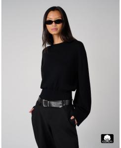 Женский свитер с круглым вырезом и объемным верхом WeWoreWhat, Black