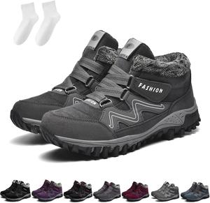 Женские зимние термо-ботинки, водонепроницаемые противоскользящие снежные, зимние высокие термо-ботинки для женщин и мужчин Kuker, серый