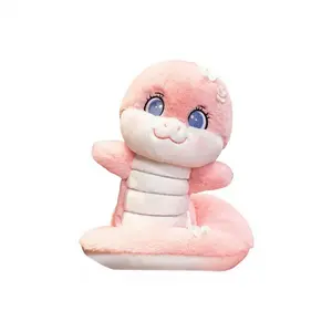 Плюшевая игрушка змея маленький цветок по знаку зодиака, высота 25см/35см Handsome, розовый