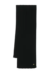 Шарф в рубчик с декором Medusa VERSACE, черный