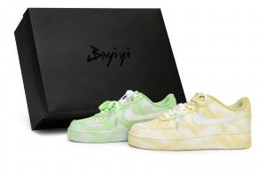 Nike Кроссовки для скейтбординга Air Force 1 Low Top унисекс, белые, желтые, зеленые