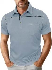 Мужская модная поло с коротким рукавом и отложным воротником