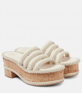 Кожаные мюли на платформе VLogo Summerblocks Valentino Garavani, слоновая кость