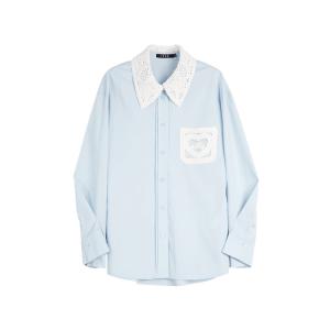 ELLE Рубашка Women's Blue Lapel Moderate