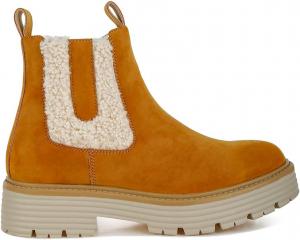 Ботильоны на толстой подошве London Rag Mothman с отделкой из искусственного меха, Tan