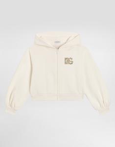 Худи с вышивкой DG и стразами DOLCE & GABBANA, белый