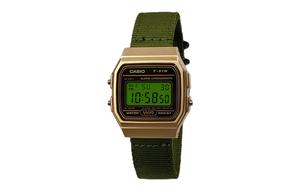 CASIO Мужские часы Retrofit Series с кварцевым механизмом и нейлоновым ремешком, черный циферблат