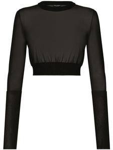 Dolce & Gabbana укороченный полупрозрачный топ, черный