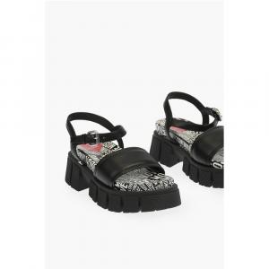 Сандалии из кожи LOVE с логотипом на подошве TASSEL 70 Moschino, Black