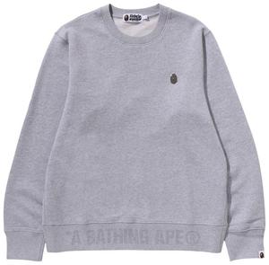 Свитшот BAPE One Point Crewneck, серый