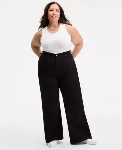 Модные джинсы больших размеров с высокой талией и широкими штанинами On 34th, черный