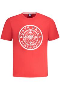 Мужская футболка North Sails хлопковая с круглым логотипом, красный