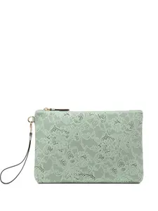 Кошелек с цветочным принтом на молнии Jimmy Choo, зеленый