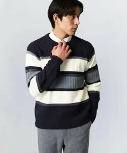 Трикотажная футболка с круглым вырезом и каймой в виде крота Avv, цвет Navy