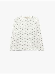 Футболка LS цвета экрю с рисунком KOTON