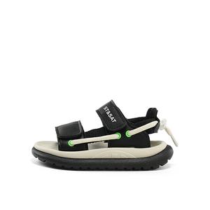 Нескользящие, амортизирующие, износостойкие, дышащие, легкие детские сандалии для детей ST&SAT, черный/белый