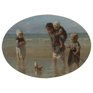Картина на холсте Art for the Home Kinder Meer (Jozef Israëls), разноцветный