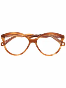 Очки в круглой оправе черепаховой расцветки Chloé Eyewear, коричневый