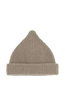 Шерстяная шапка-бини в рубчик Jupiter Loro Piana, бежевый